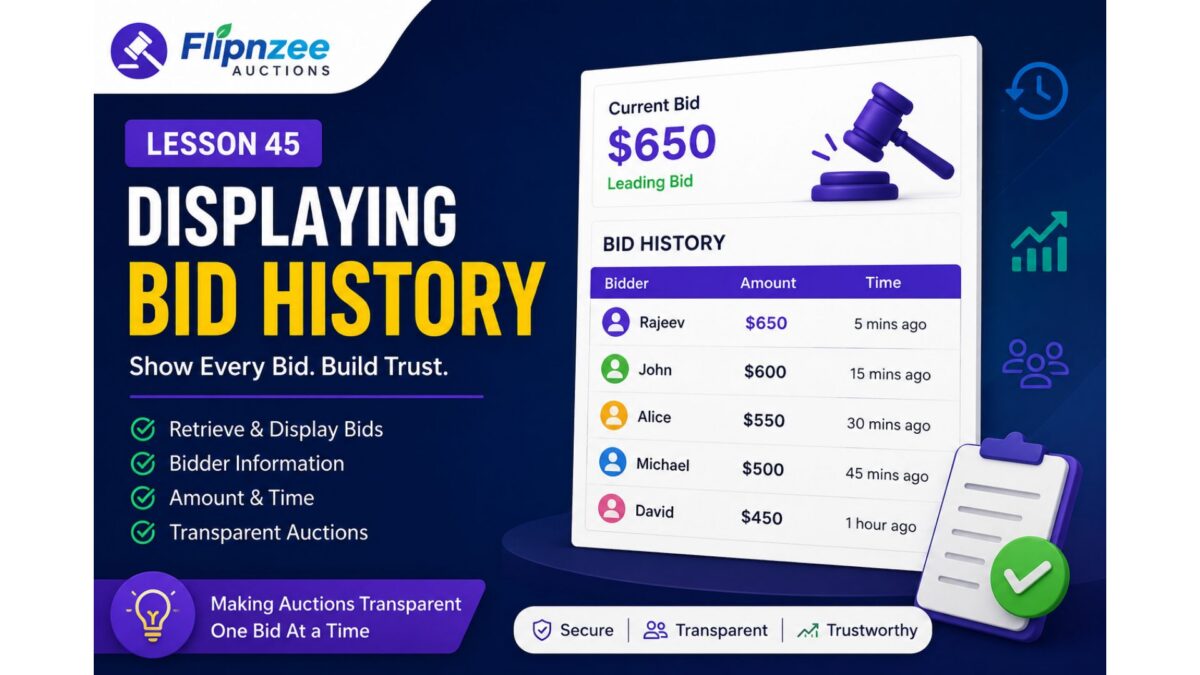 displaying bid history