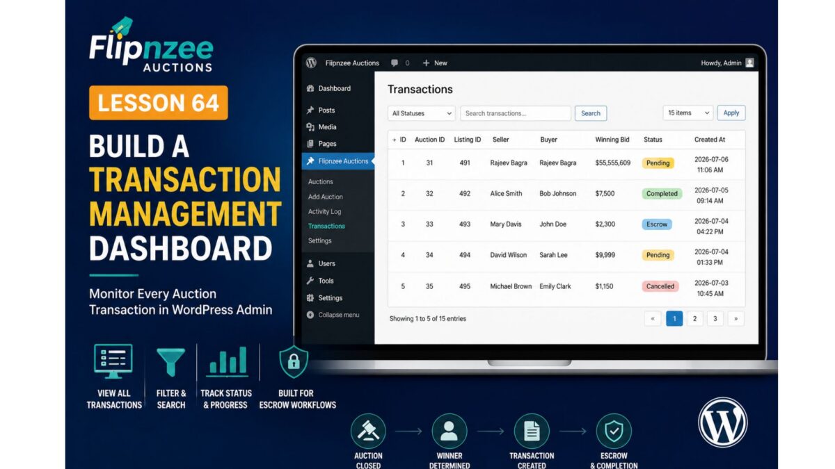 transaction management dashboard